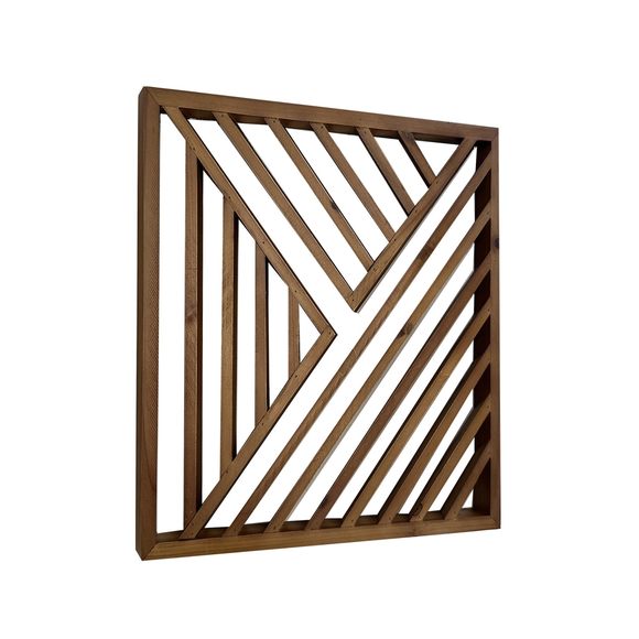 Wooden Geometric Home Wall Decor Slatted Wood Design Wall Sculpture，set Of 3🦋